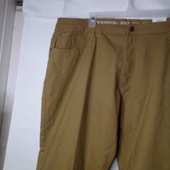 Smith's Workwear Pants Men 46 x 30 5 Pocket Canvas Relaxed Fit Khaki Tan - Picture 4 of 13